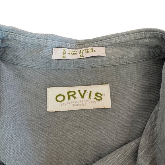 Orvis Men's Sage Green Short Sleeve 100% Cotton Button-Up Shirt, Size XL - Picture 4 of 6